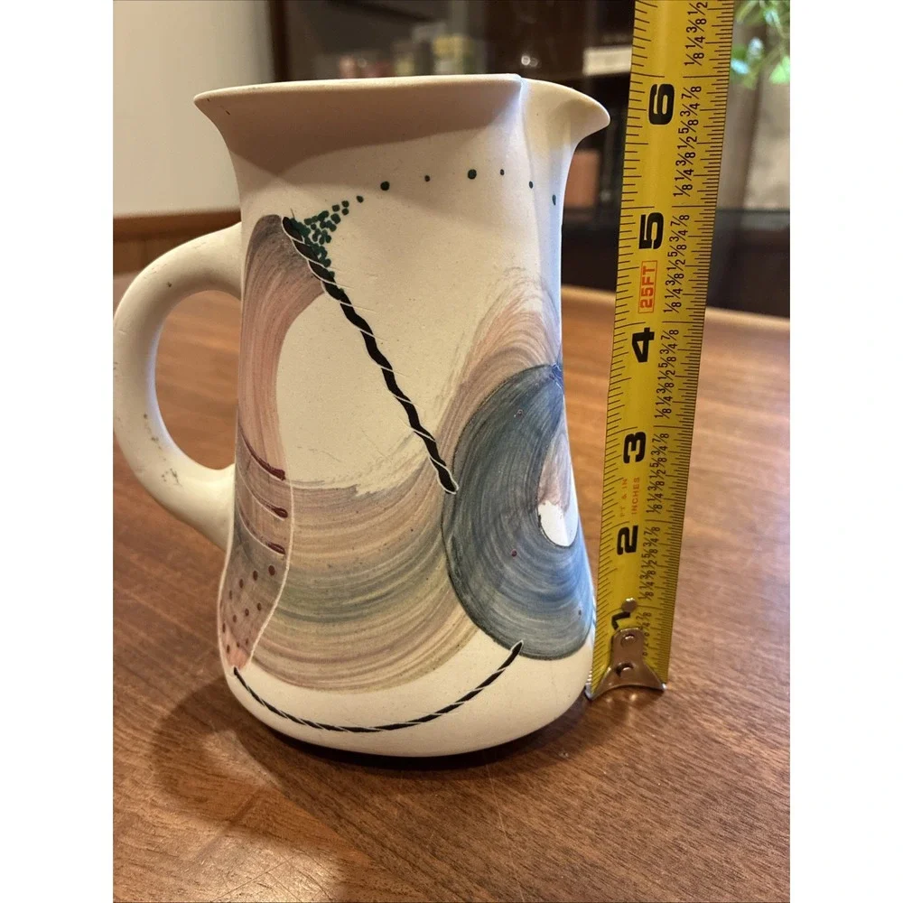 James Rothrock RARE Early Abstract Art Pottery Porcelain Pitcher 1991